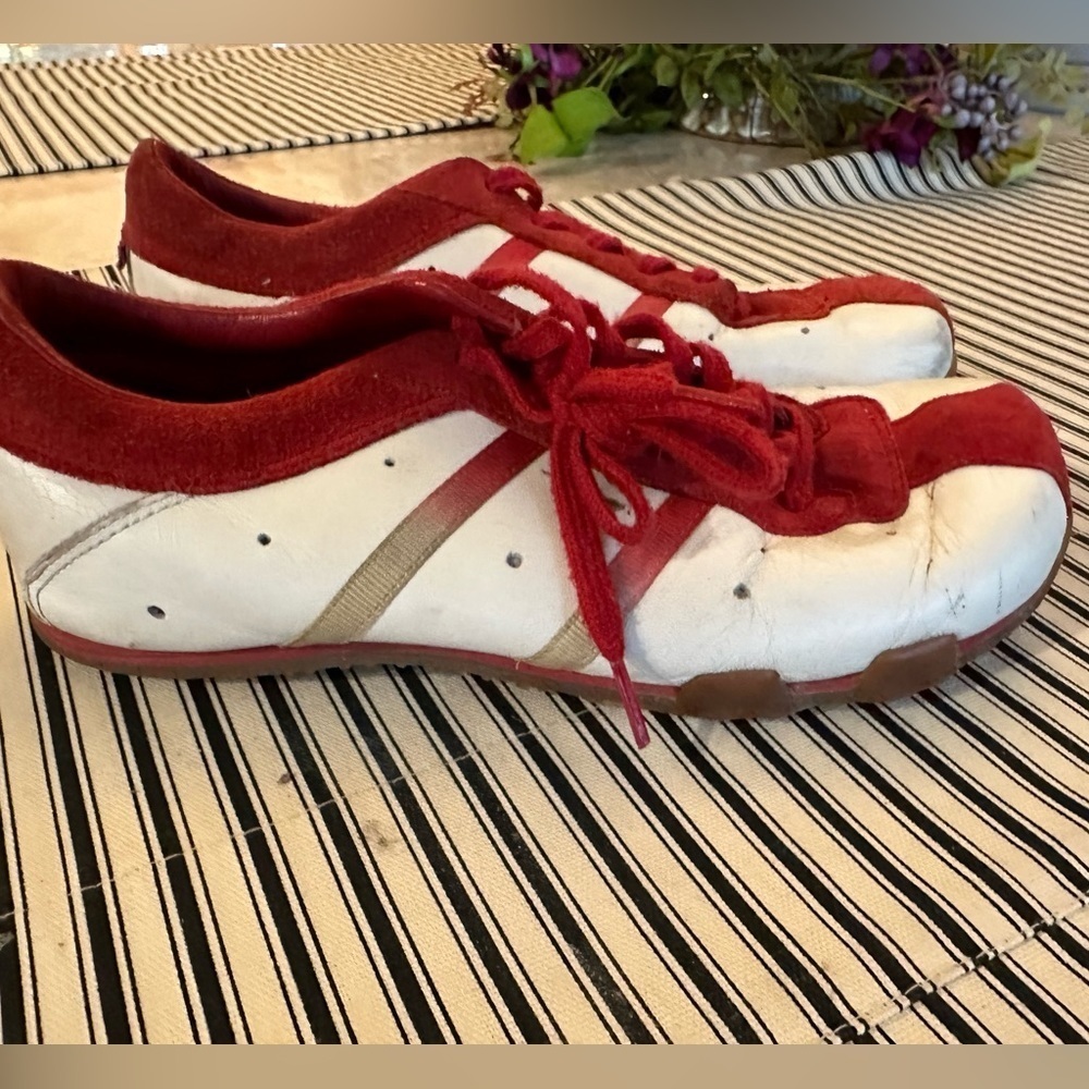 Diesel Wish red and white leather sneakers 2.5